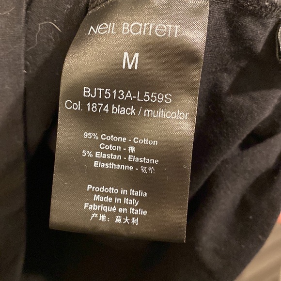 Neil Barrett Floral Bolt T Shirt Regular length, Slim Fit - Picture 8 of 9